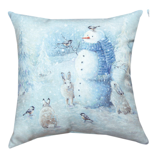 Let It Snow Snowman Climaweave Pillow 18" Indoor/Outdoor