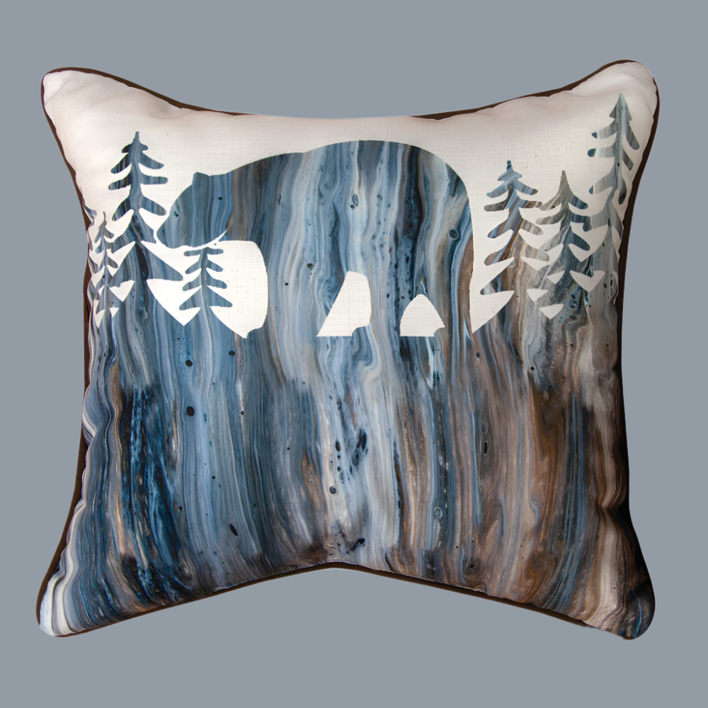 Lodge Fluidity Bear Climaweave Pillow 18x18 Indoor/Outdoor Pillow