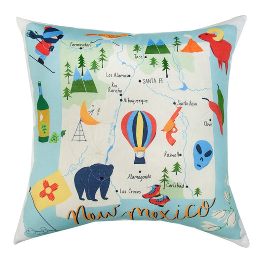 New Mexico Map Climaweave Pillow 18" Indoor/Outdoor