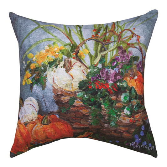 Pumpkin Basket Climaweave Pillow 18" Indoor/Outdoor