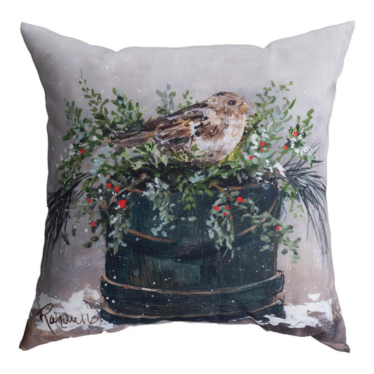 Little Brown Bird On Pot Climaweave Pillow 18" Pillow