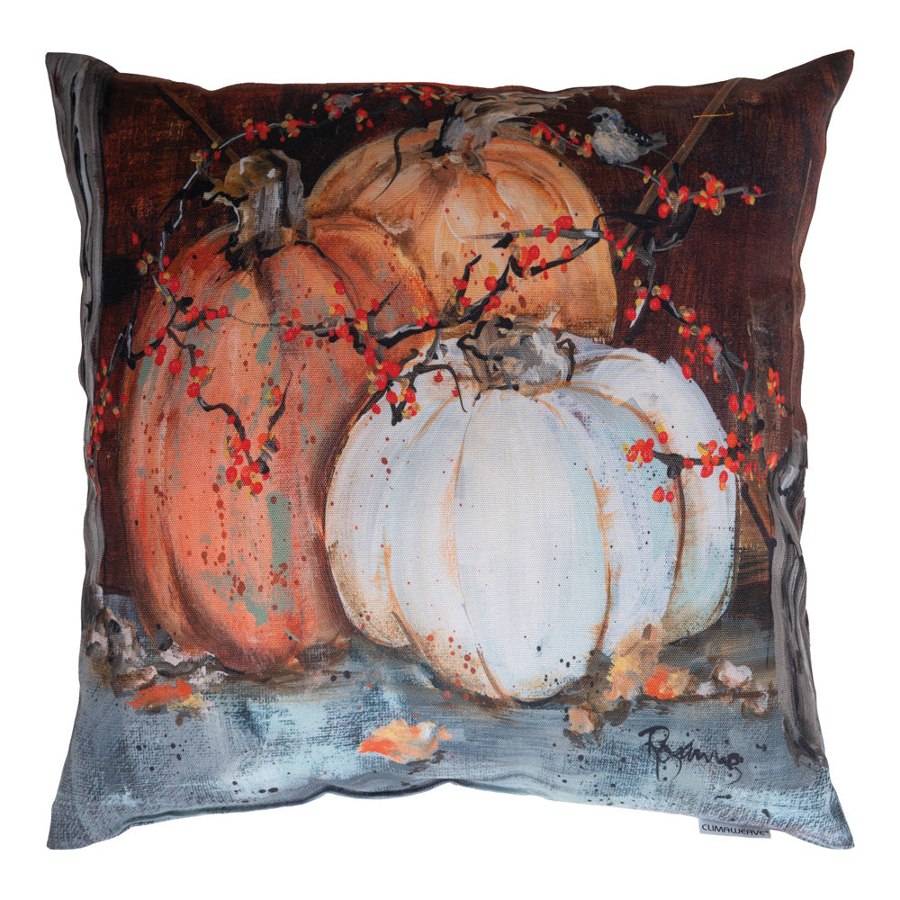 Pumpkins By A Rusty Door Climaweave Pillow