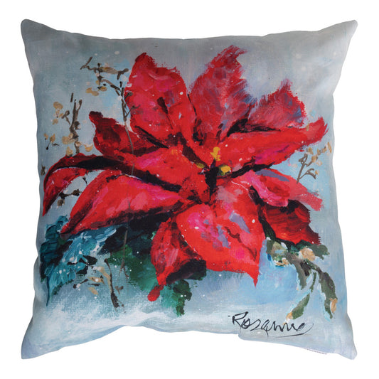 Poinsettia Climaweave Pillow 18X18