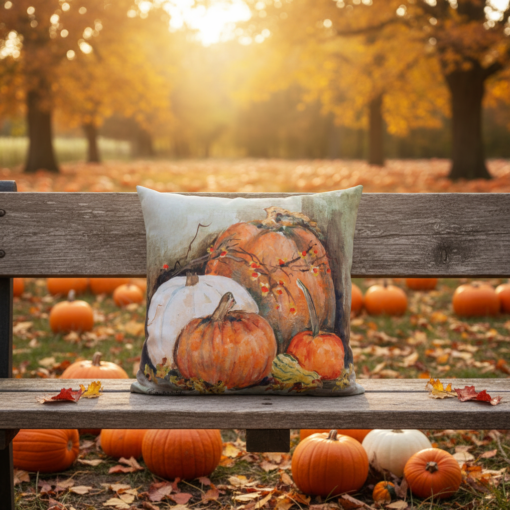Pumpkin On The Floor Climaweave Pillow 18x18