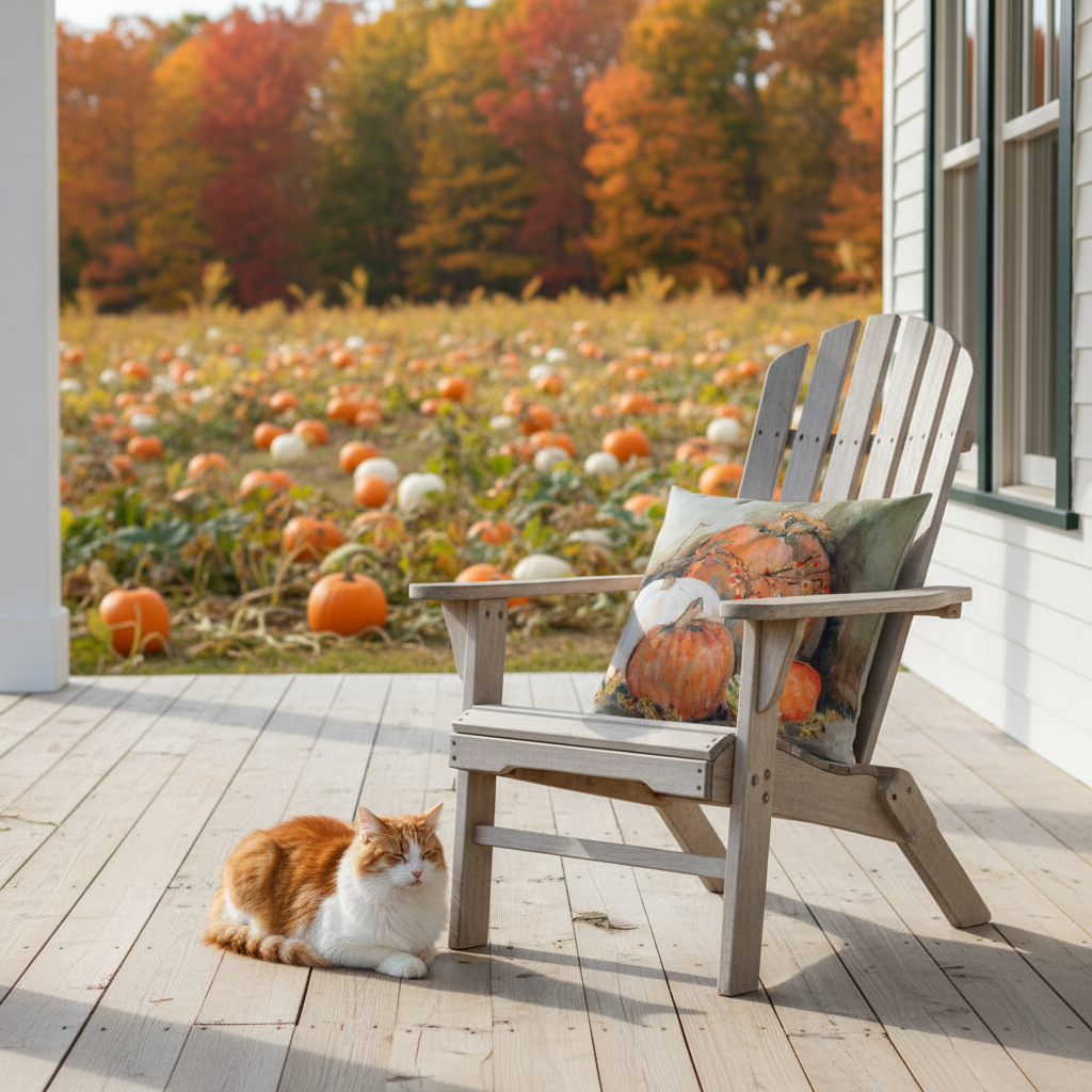Pumpkin On The Floor Climaweave Pillow 18x18