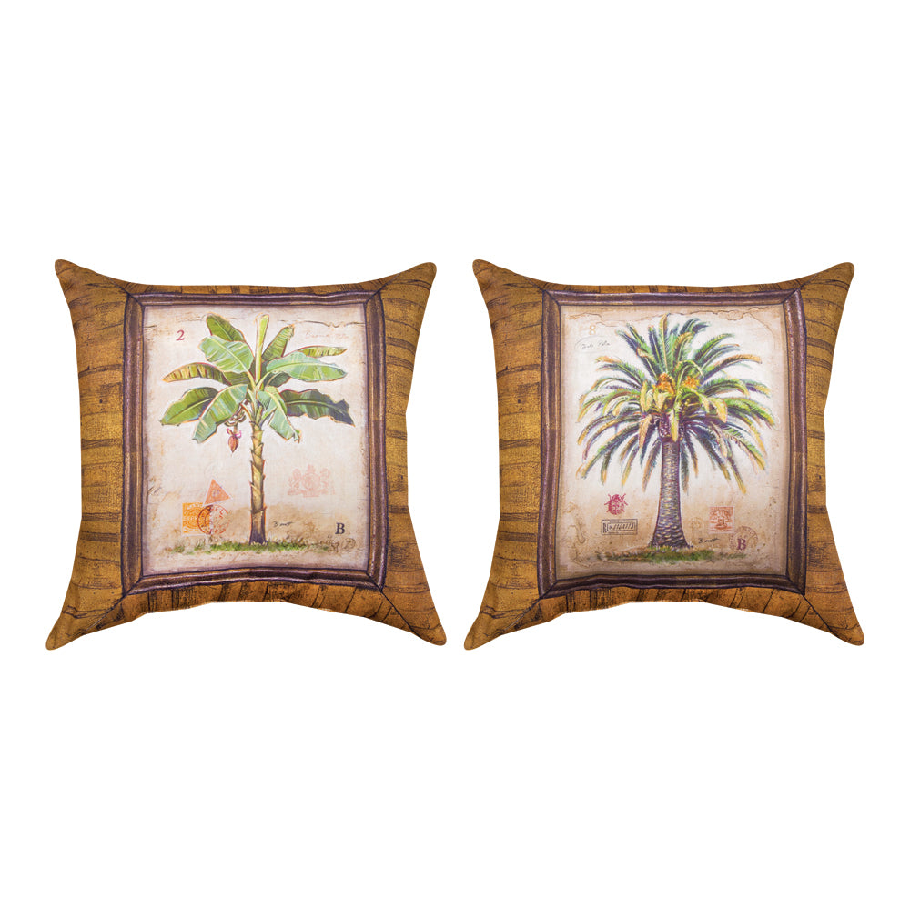 Palm Trees Brown Climaweave Pillow 18" Indoor/Outdoor