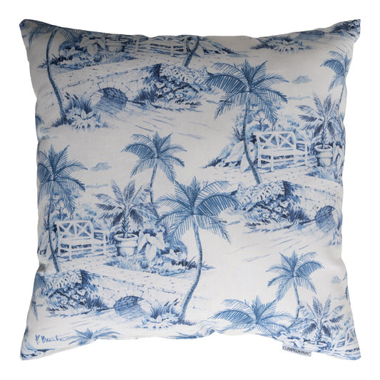 Palm Toile White Climaweave Pillow 18x18