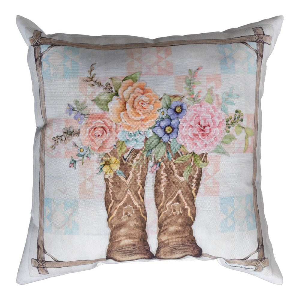 Rosewood Ranch - Boots Climaweave Pillow 18" x 18"