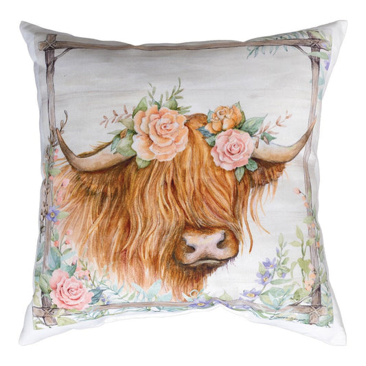 Rosewood Ranch - Highland Cow Climaweave Pillow 18" x 13"