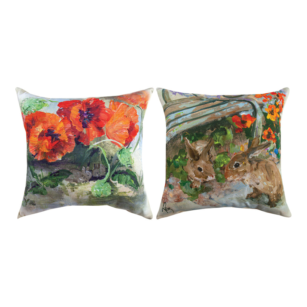 2 Bunnies Climaweave Pillow 18" Indoor/Outdoor