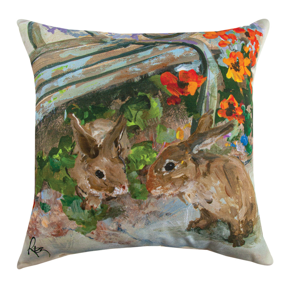 2 Bunnies Climaweave Pillow 18" Indoor/Outdoor