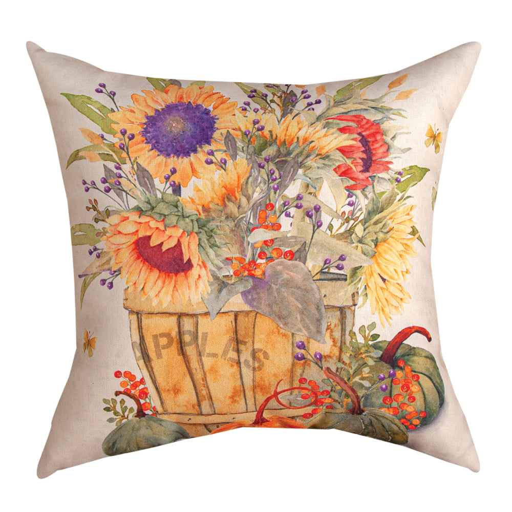 Sunflowers and Pumpkins Climaweave Pillow 18" Indoor/Outdoor
