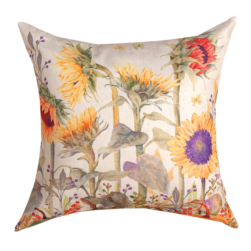Sunflowers and Pumpkins Climaweave Pillow 18" Indoor/Outdoor