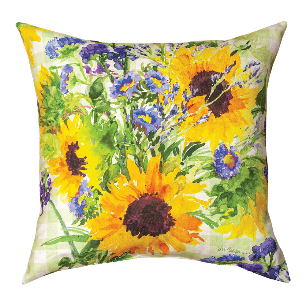 Sunflower Bouquet Climaweave Pillow 18" Indoor/Outdoor