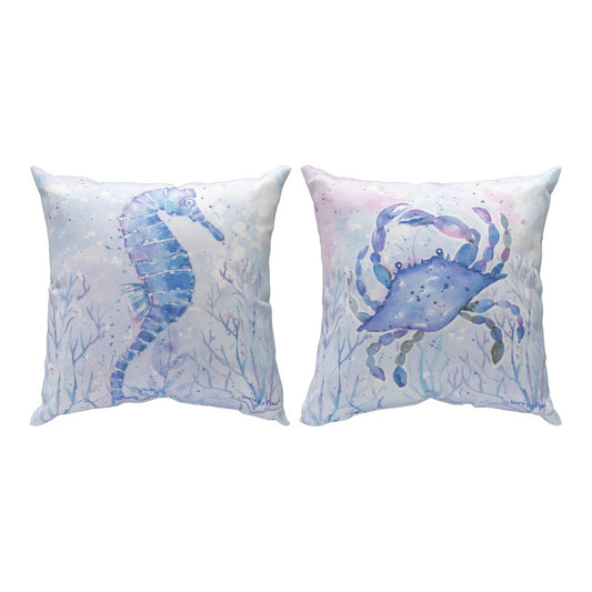 Sea Creatures With Crab Climaweave Pillow 18x18