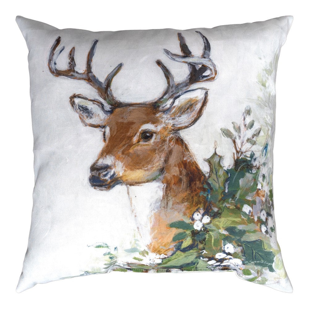 Season's Frost - Deer Family Clmaweave Pillow 18" x 18"