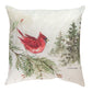 Snowy Forest Owl & Cardinal Climaweave Pillow 18" Indoor/Outdoor