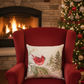 Snowy Forest Owl & Cardinal Climaweave Pillow 18" Indoor/Outdoor