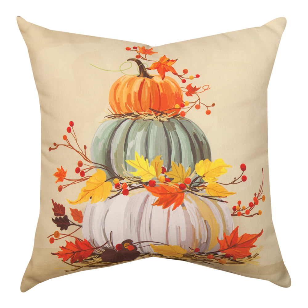 Stacked Pumpkins Climaweave Pillow 18" Indoor/Outdoor