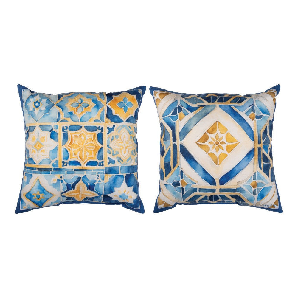 Sun Kissed Sunflowers Tiles 18 Pillow Climaweave Indoor/Outdoor