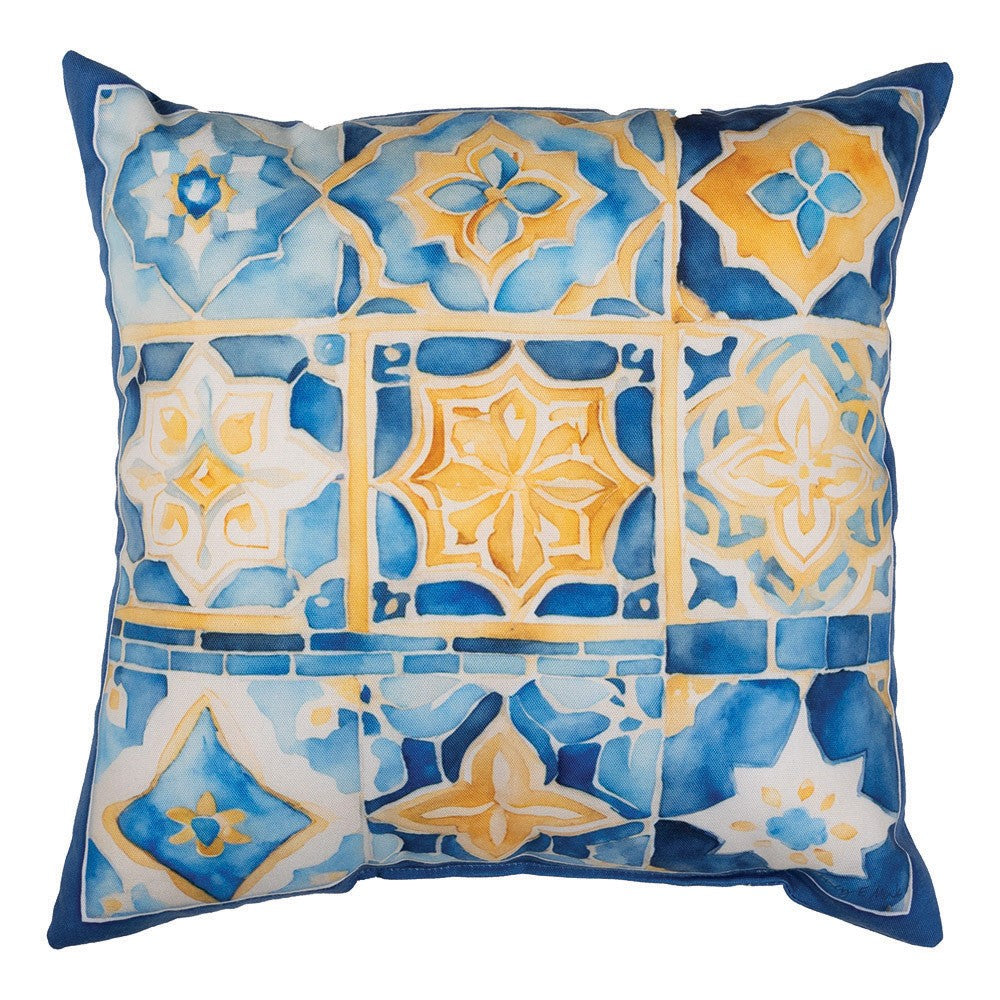 Sun Kissed Sunflowers Tiles 18 Pillow Climaweave Indoor/Outdoor