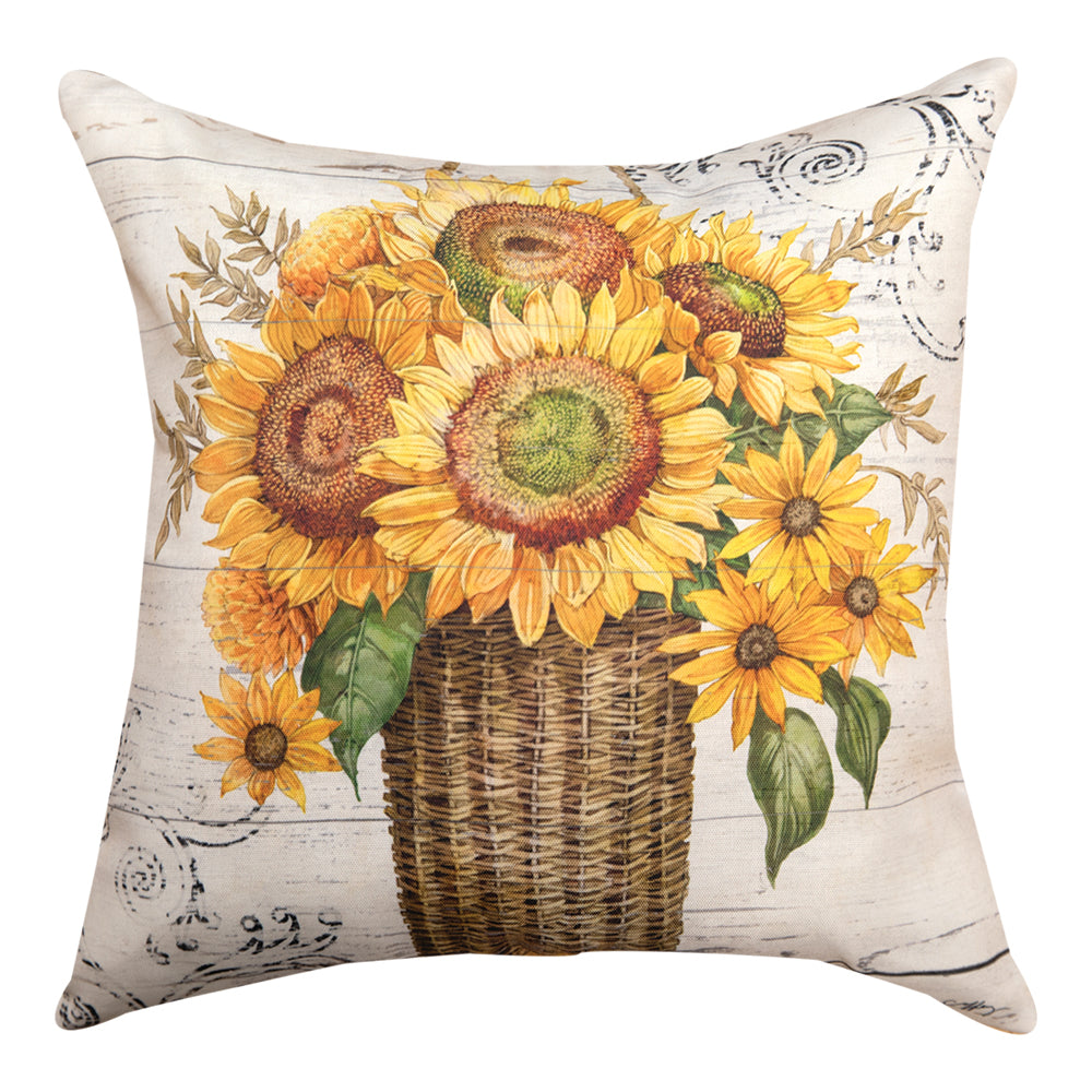 Sunflower Bouquet Motif 1 Climaweave Pillow 18" Indoor/Outdoor