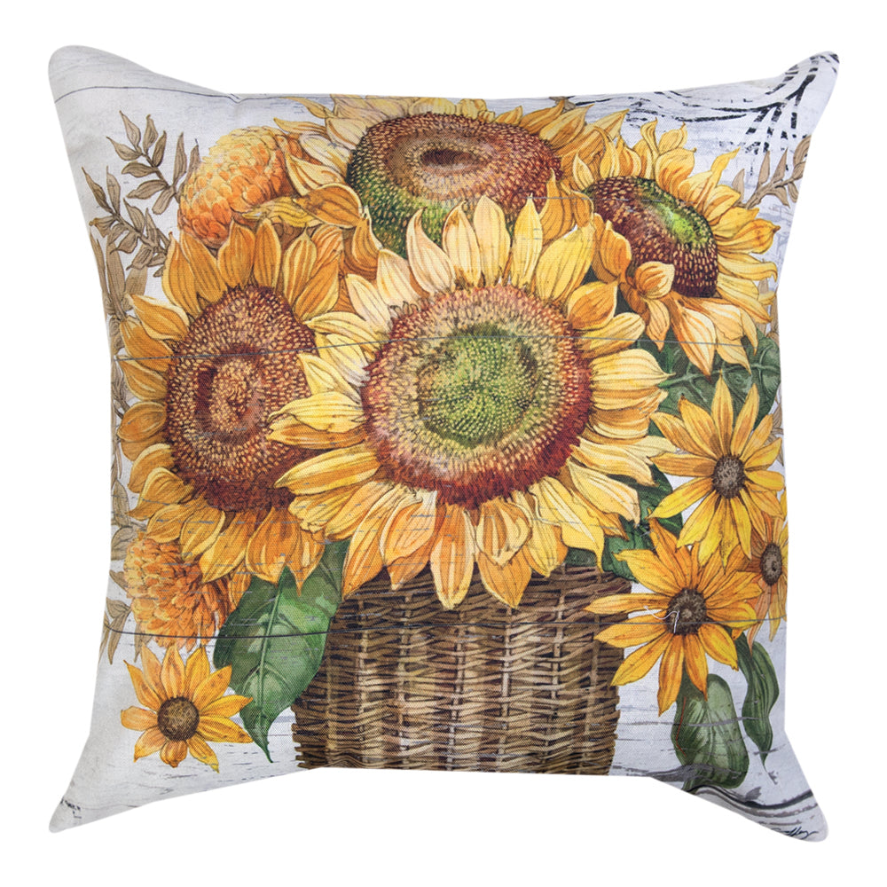 Sunflower Bouquet Motif 2 Climaweave Pillow 18" Indoor/Outdoor