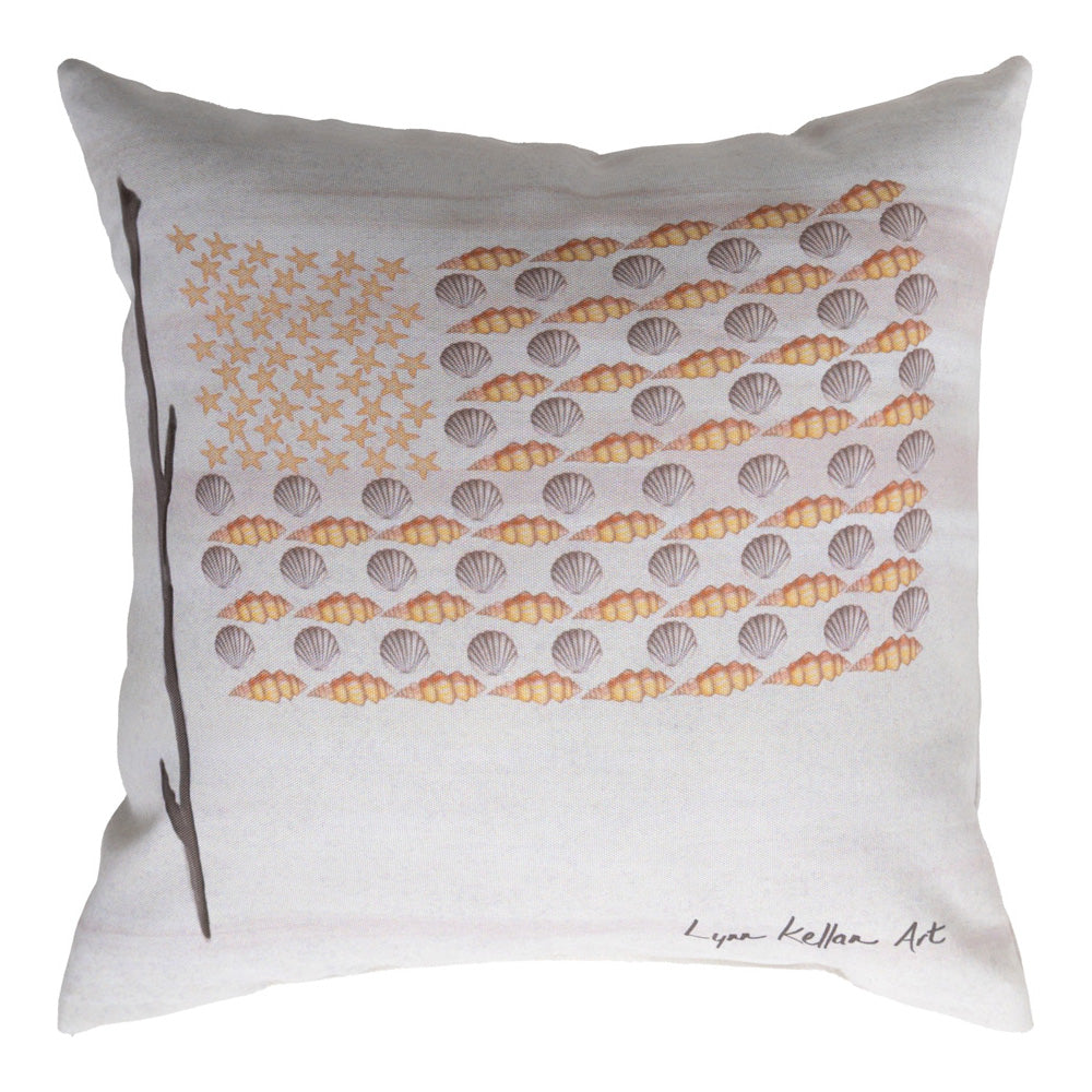 USA Shells Flag Climaweav Pillow 18x18