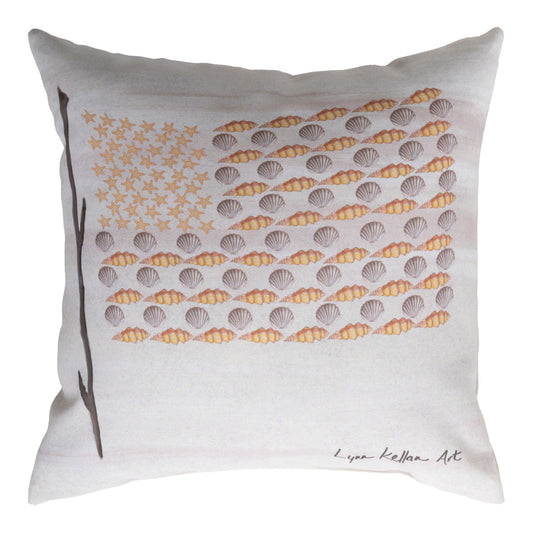 USA Shells Flag Climaweav Pillow 18x18