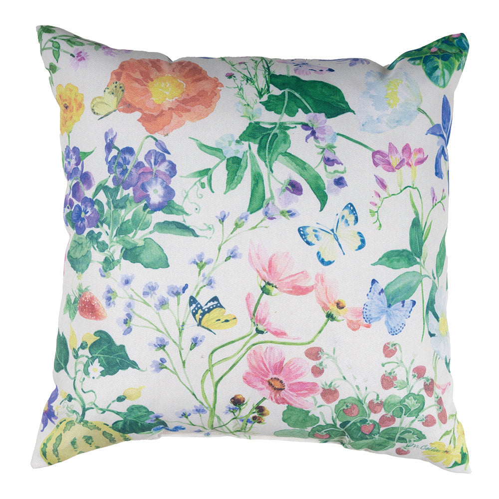 Very Berry Bunnies Pink 18x18 inch Pillow Climaweave Indoor/Outdoor