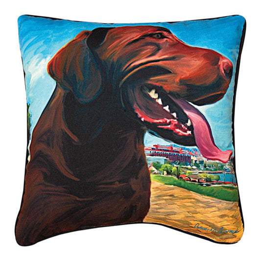 View From The Hill Choc Lab Pillow 18 inch