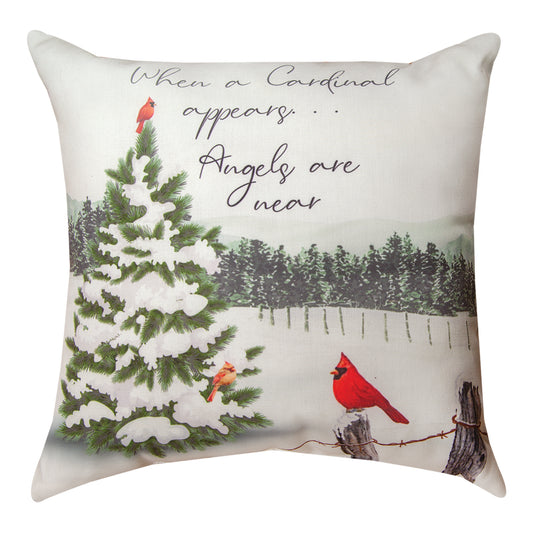 When A Cardinal Appears Climaweave Pillow 18" Indoor/Outdoor