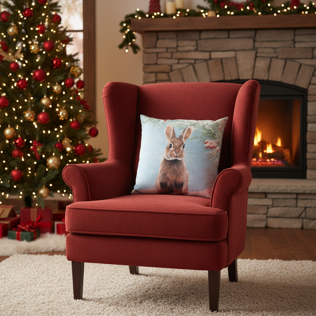Winter Bunny Climaweave Pillow 18x18