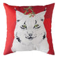 White Christmas Animals - Polar Bear/Lynx Climaweave Pillow 18" x 18"