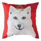 White Christmas Animals - Owl/Wolf Climaweave Pillow 18" x 18"