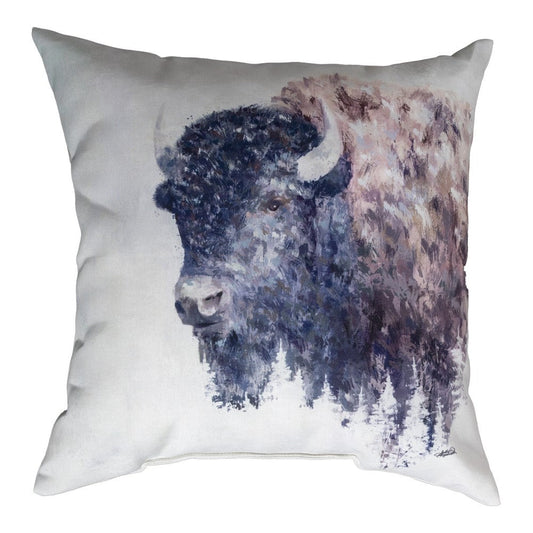 Whispers Of The Wild - Buffalo Climaweave Pillow 18" x 18"