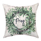 Winter Wreath Grateful Climaweave Pillow 18" Indoor/Outdoor