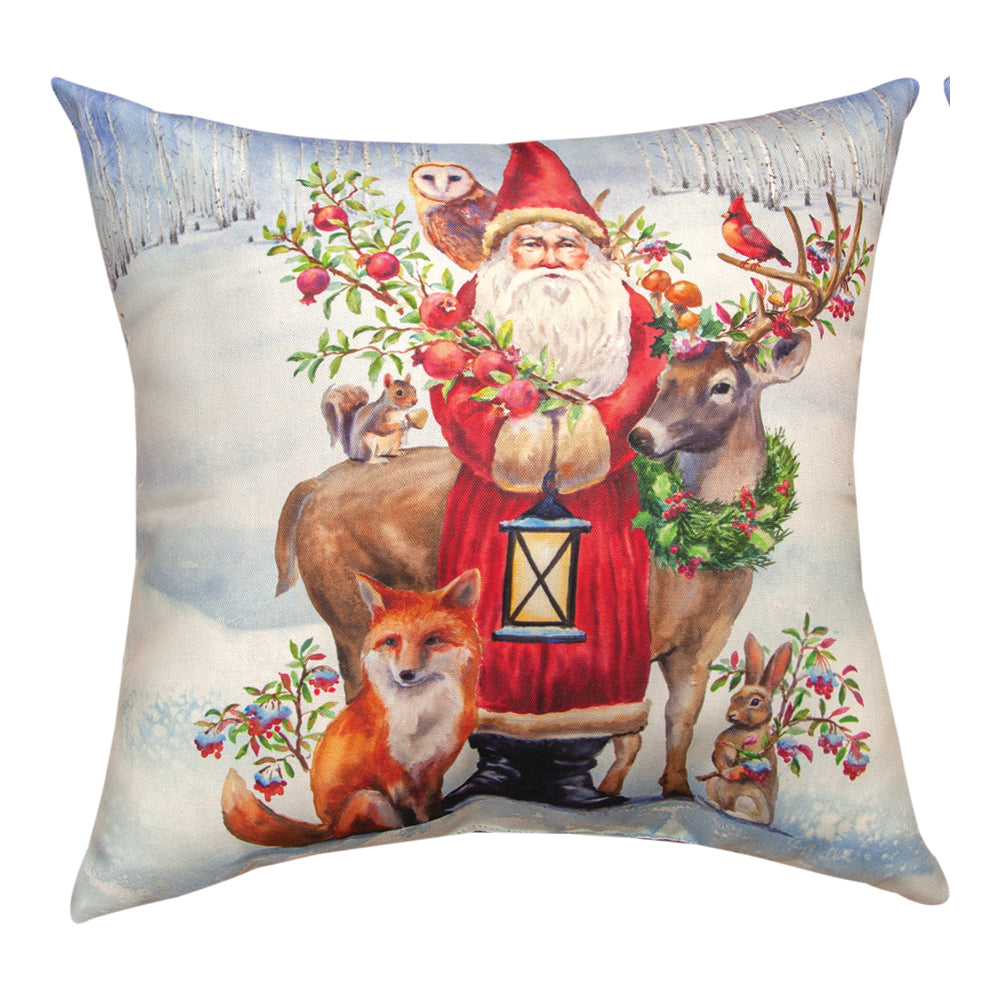 Winter Wonderland Santa Climaweave Pillow 18" Indoor/Outdoor