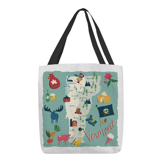 Vermont Map 18 inch Printed Tote