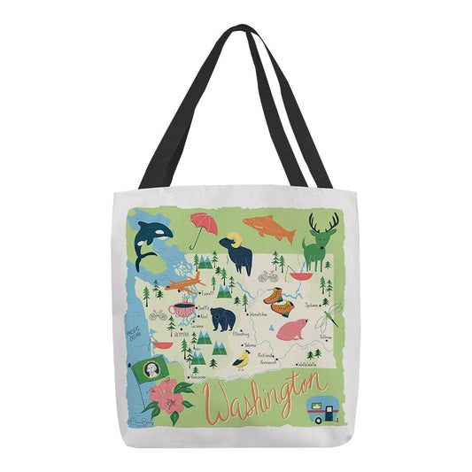 Washington Map 18 inch Printed Tote