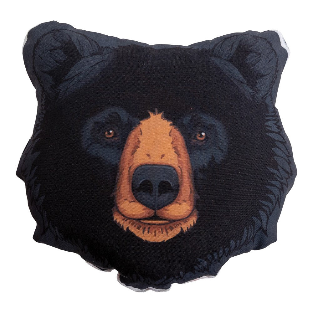 Black Bear Head-Shaped Pillow 14x17