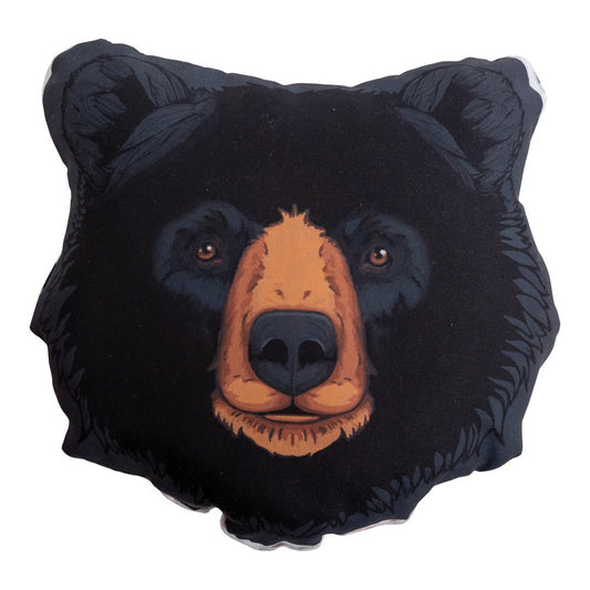 Black Bear Head-Shaped Pillow 14x17