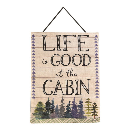 At The Cabin Printed Bannerette 13x18 inch - hanger included