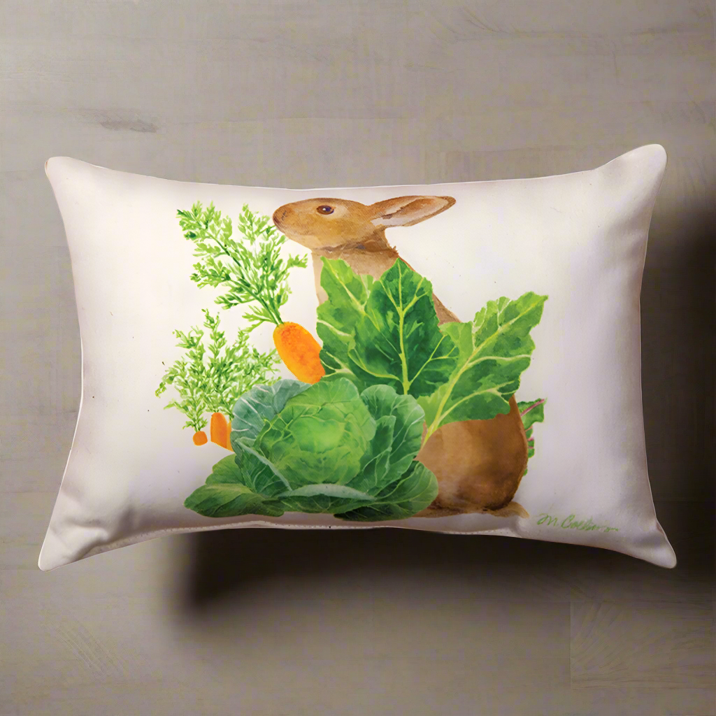 Bunny Trail Pillow - 12.5x8.5 Throw Pillow