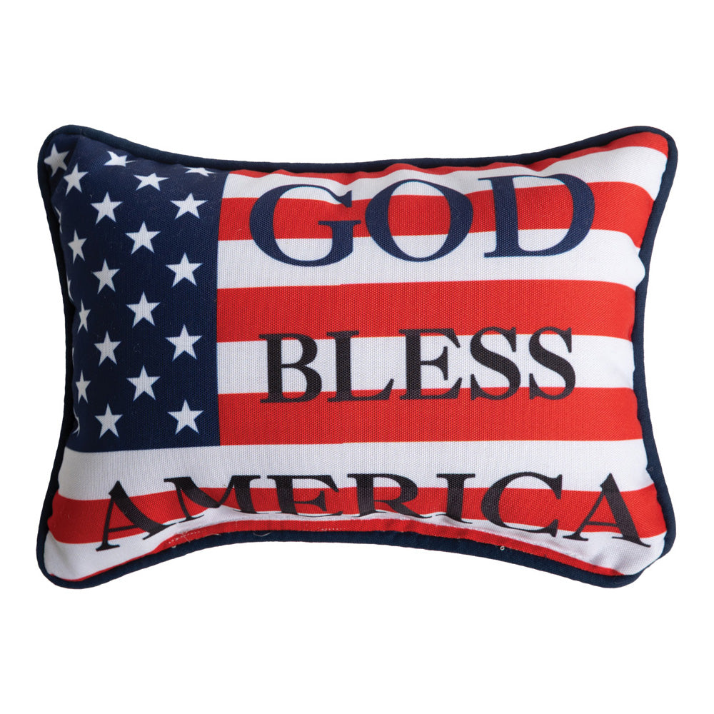 God Bless America Word Pillow 12.5x8.5
