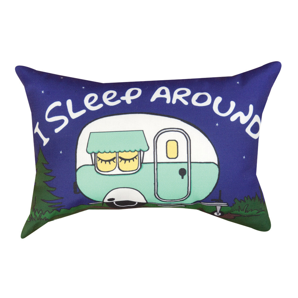 I Sleep Around Word Pillow 12.5"x8.5" Throw Pillow