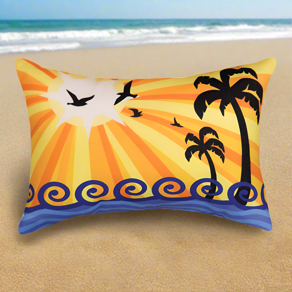 Enjoy The Waves Word Pillow 12.5"x8.5" Throw Pillow
