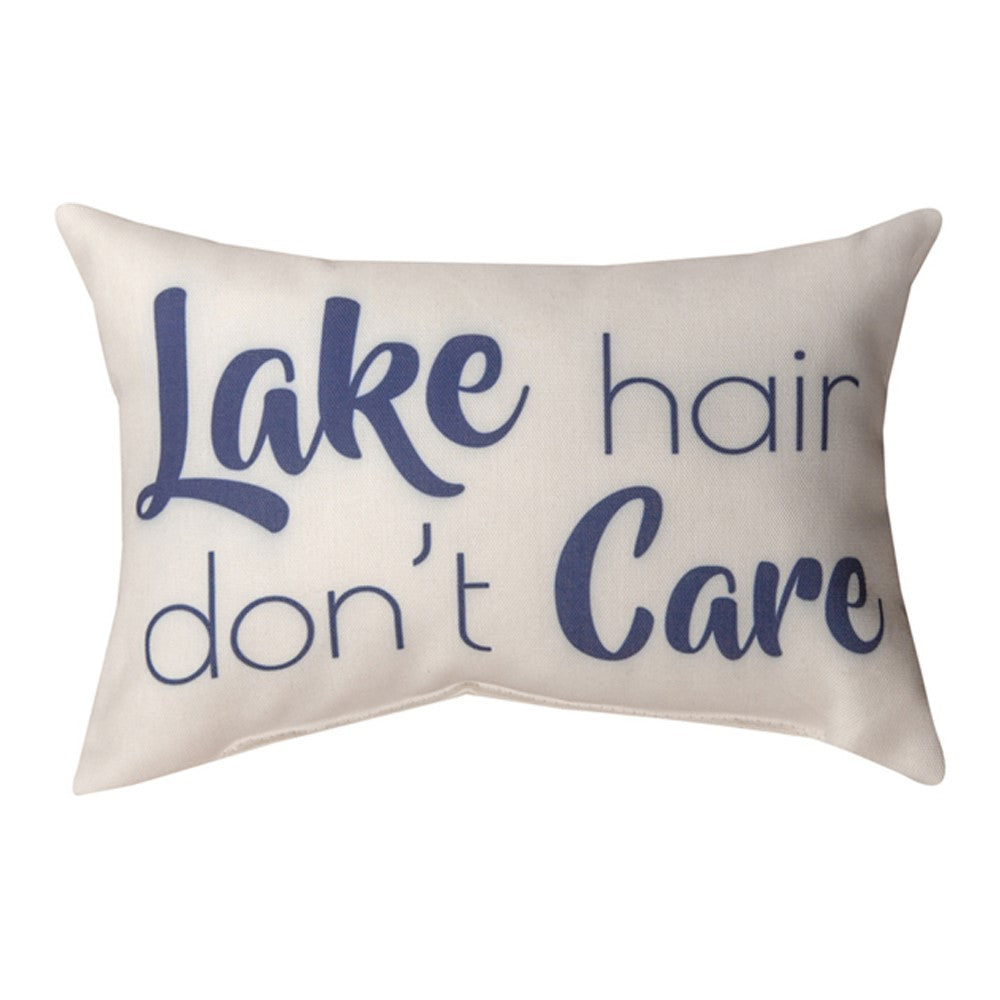 Lake Life Lake Hair Don't Care Climaweave Pillow 12.5"x8" Indoor/Outdoor