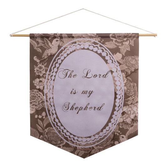Religious Toile The Lord Is My Shepherd Pennant 18" x 21"