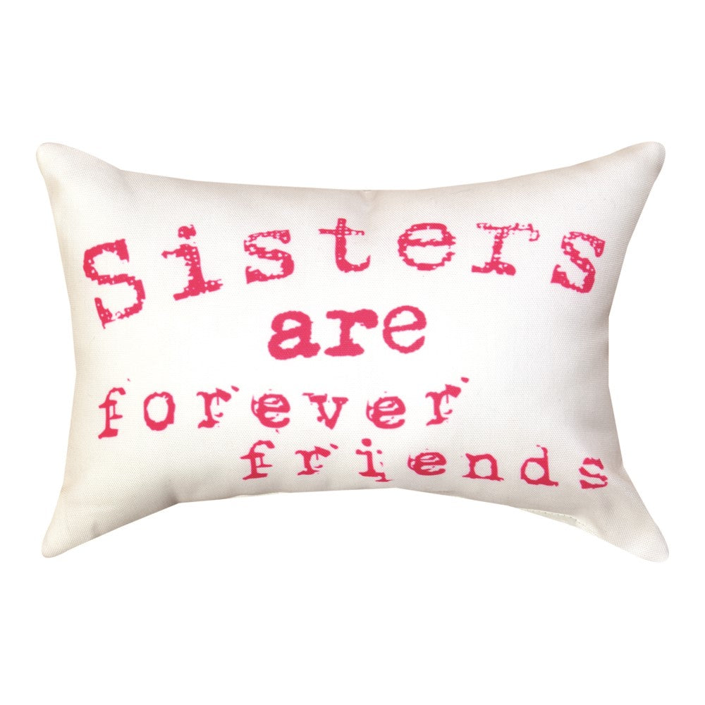 Sisters Are Forever Word Pillow 12.5"x8.5" Throw Pillow
